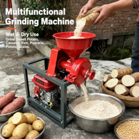 Moulin à grains commercial robuste pour usage intensif, broyeur de maïs, riz, soja, manioc et épices pour petites usines alimentaires