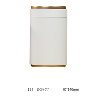 Boîte de rangement ronde en fer blanc 90*H140mm, multicolore, hermétique, pour thé en vrac, matcha, café en poudre