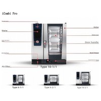 Four à vapeur électrique multifonction Rationalino R Touchscreen, de qualité hôtelière, grande capacité, pour rôtir le canard, unité combinée