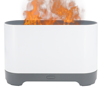 Nouvel Humidificateur d'Air à Arôme Flamme 120ml Atomiseur d'Eau USB 7Led Lumière Colorée Diffuseur de Feu Diffuseur d'Huiles Essentielles Arrêt Automatique