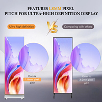 Pantalla LED Plegable y Removible para Interiores, Reproducción de Medios, Publicidad, Fiestas, P1.86, con Soporte de Pie, Disponible en EE. UU. y la UE, DDP