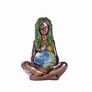 Offres Spéciales écologique <span class=keywords><strong>Gaia</strong></span> Statue en gros résine jardin ornements Laiton Figurine mère terre artisanat écologique Statues - Product Image 5