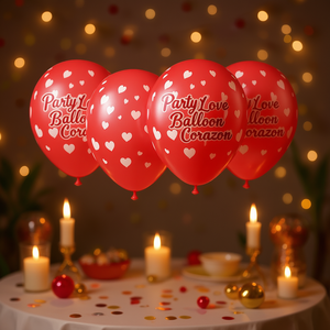 Party Love <b>Balloon</b> Corazon Red 12 Pcs Round Latex Valentine's Day Party <b>Decorations</b> - Product Image 2