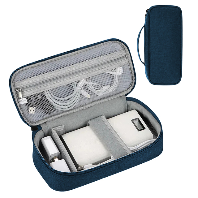 Waterproof Shockproof Dustproof Nylon Electronic Accessory Organizer Multi-Pocket Cables Chargers Power Banks Earbuds USB Drives