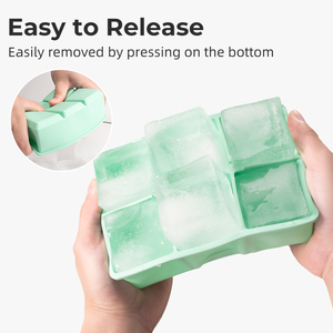 Bac à glaçons géant en silicone à 6 cavités avec couvercle, empilable, vente en gros directe usine - Product Image 6