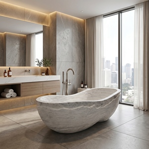 Bañeras Ovaladas Modernas de Lujo Hechas a Medida, Exclusivas en Gris/Grisáceo, Independientes, para Baño, Villa, Hotel, Casa - Product Image 1