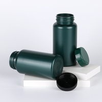 Flacon cylindrique vert en PEHD pour pilules de soins de santé, avec bouchon à vis de qualité, 250 ml