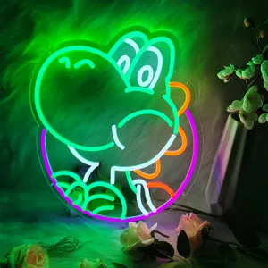 O sinal personalizado do néon do dinossauro do anime conduziu a luz pode o sinal personalizado do néon do logotipo para a decoração da parede do partido do casamento