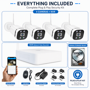 Système de caméra de sécurité WiFi 4CH 3MP pas cher avec enregistrement audio H.265 P2P, <span class=keywords><strong>kit</strong></span> de surveillance vidéo extérieur <span class=keywords><strong>IP</strong></span> Bullet CCTV NVR OEM - Product Image 6