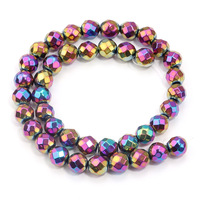 Perles facettées plaquées pierre de galbe noire pour la fabrication de bracelets, accessoires de bijoux faits à la main DIY