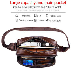 Sac à bandoulière pour homme BULLCAPTAIN, sac à main décontracté, logo personnalisé, grande capacité, sac messager pour ordinateur portable, multifonctionnel - Product Image 3