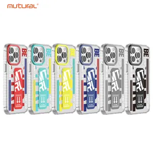 Casing ponsel TPU IML tahan guncangan, casing ponsel TPU 15 dengan sandaran lipat magnetis, casing ponsel untuk iPhone 15 por max