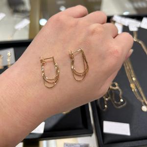 Boucles d'oreilles en argent sterling S925, design de luxe léger, triple chaîne multicouche, serpent, os, pompon, pour femmes, mode japonaise, cerceau - Product Image 5