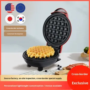 เครื่องทำวาฟเฟิล เบกาไลท์และอะลูมิเนียม 350W เครื่องทำขนมปังและแพนเค้กในครัวเรือน เครื่องทำเค้กและแซนวิชขนาดเล็ก เครื่องทำอาหารเช้าในครัวเรือน - Product Image 1