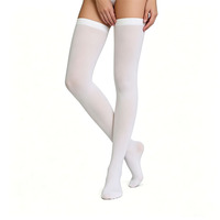 Chaussettes de compression unisexes en polyester tricoté, au-dessus du genou, à bout ouvert, antidérapantes, avec design dégradé, extensibles pour la course à pied