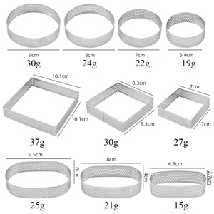 Anillo Redondo Metálico para Tartas de Acero Inoxidable, Utensilio de Repostería Resistente al Calor, Anillos Perforados para Pasteles, Mousse y Repostería, Herramientas para Hornear, Anillos para Tartas - Product Image 6