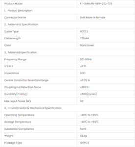 DC~6GHz Hochwertiger SMA-Stecker RA auf N-Buchse Wasserdichter HF-Verbinder mit RG223-Kabel, Verbindungskabel, Unterstützt Anpassung - Product Image 4
