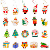 Nuevas Decoraciones Navideñas para Fiestas, Accesorios Colgantes de Madera, Etiquetas Colgantes de Dibujos Animados, Regalos de Navidad para Niños y Niñas
