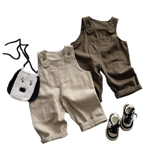 Vente en gros d'hiver pour enfants garçons, salopette décontractée unie en spandex/polyester, toile respirante, <span class=keywords><strong>pantalon</strong></span> <span class=keywords><strong>cargo</strong></span> long - Product Image 3