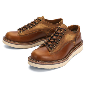 Amei Kaki – Chaussures décontractées d'été pour hommes, style motard vintage américain, en cuir véritable, rehaussantes, respirantes, à lacets, antidérapantes - Product Image 3