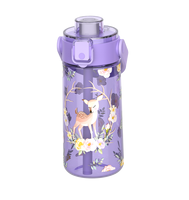 Bouteille d'eau pour enfants de 580 ml en Tritan, design de dessin animé, bouchon à ouverture rapide, sans BPA, anti-fuite, gourde de sport en silicone