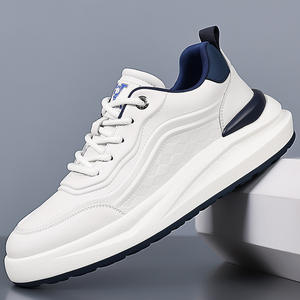 Men's Spring New Arrival - Versatile Sports <b>Shoes</b> for Teenagers - Waterproof and Non-slip <b>Leather</b> <b>White</b> Sneakers - Product Image 1
