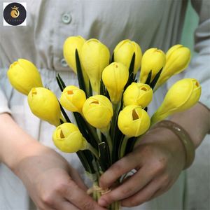 Bất động cảm ứng Crocus Sativus bóng đèn hoa M191 bán buôn nhà nhân tạo cho trang trí đám cưới Bảng Đảng trang trí hoa PU EV - Product Image 4