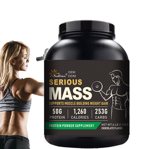 Emballage personnalisé - Poudre de protéines <span class=keywords><strong>Serious</strong></span> <span class=keywords><strong>Mass</strong></span> Weight Gainer avec créatine, vitamines et minéraux pour la construction musculaire et la récupération - 6 lb - Product Image 1