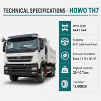 Самосвал SINOTRUK HOWO TH7 б/у, карьерный, 10/12-колесный, с высокой остаточной стоимостью, продажа самосвалов HOWO 8x4