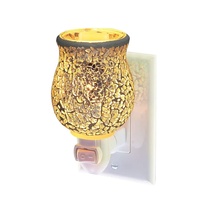 Attrayant en gros mosaïque verre chaud LED veilleuse applique murale Plug In arôme cire tarte plus chaud brûleur à huile