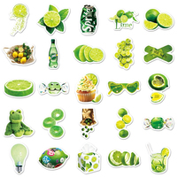 50 autocollants PVC autocollants imperméables style Ins thème citron vert pour décoration de coque de téléphone – Vente en gros, Offre Spéciale