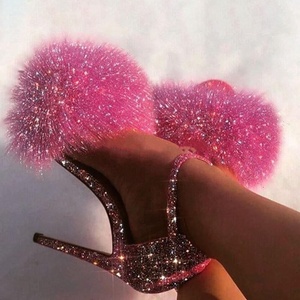glitter pink high heels