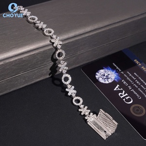 Pulsera de eslabones cubanos de moissanita en oferta, chapada en rodio, plata maciza 925, pulsera de 8 mm, joyería Hiphop Iced Out - Product Image 4