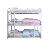 Lit superposé triple en métal robuste pour adultes, lit superposé à 3 niveaux pour auberge, dortoir, appartement
