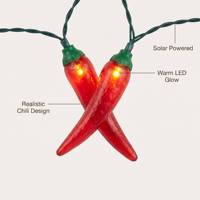 Guirlande lumineuse solaire rechargeable à LED 5M20LED, lumières rouges en forme de piment, en cuivre, IP44, pour Pâques, intérieur/extérieur, décoration de fête