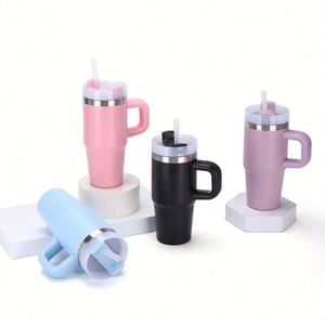 Nuevo Vaso Térmico Infantil de Acero Inoxidable de 14 oz con Asa, Portátil para Coche, Mini, Multicolor, con Pajita, para Bebidas Frías/Calientes, Mantiene la Temperatura de 6 a 12 Horas - Product Image 2