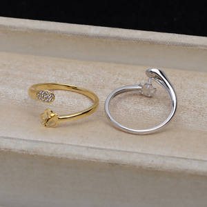 แหวนเงินแท้ S925 แบบเปิด ปรับขนาดได้ 7-10 มม. สำหรับไข่มุก รุ่น JG5127 อุปกรณ์ทำเครื่องประดับ ฐานเปล่า - Product Image 2