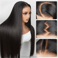 Perruques Lace Front Yaki Marron Châtain 16 Pouces Densité 150% Originales Pré-coupées Pré-épilées Nœuds Blanchis Sans Colle avec Cordon de Serrage