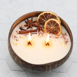 Candela Profumata Ecologica 100% Naturale in Cera di Soia in Ciotola di Cocco Piccola Candela in Guscio di Cocco - Product Image 5