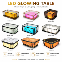 Ensemble de table haute de bar moderne à LED lumineuses, 7 couleurs, en acier inoxydable, pour discothèque, pub, karaoké, fête, événement