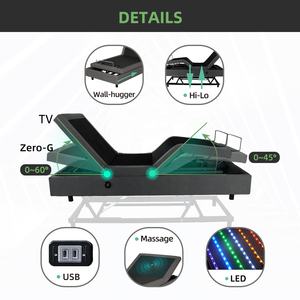 Лидер продаж, электрическая регулируемая металлическая кровать для пожилых людей, дизайн рамы для домашней мебели - Product Image 5