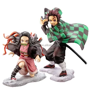 Premium Edition Animation Dämonen töter Kimetsu no Yaiba Action figur Austausch Gesicht Tanjirou Nezuko Anime Figur 18cm