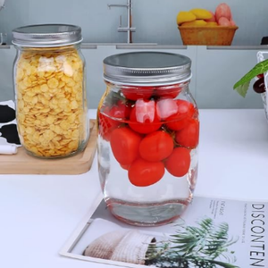 Glass <span class=keywords><strong>Mason</strong></span> Jar 64 oz/<span class=keywords><strong>2</strong></span> <span class=keywords><strong>Quart</strong></span> miệng rộng đóng hộp Jar cho lên men lưu trữ thực phẩm với nắp kín - Product Image 2