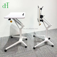 Pupitre mobile pneumatique portable réglable en hauteur avec chariot pour ordinateur portable et roulettes