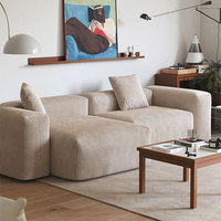 Ensemble de canapés modulaires Youhan de style nordique minimaliste italien, compressé sous vide, en tissu de velours côtelé, avec housse amovible et lavable, pour salons