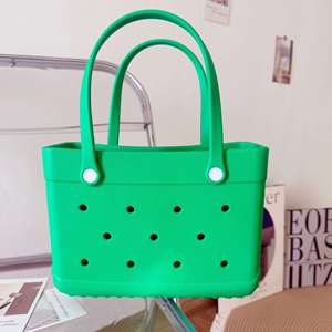 Simple Style Plain Color Tote <b>Beach</b> Bags Waterproof EVA Holes Bag DIY <b>Accessories</b> - Product Image 5