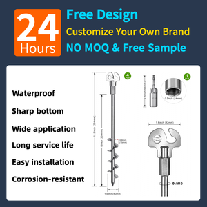 مجموعة مرساة الترابولين شديدة التحمل للرياح الثقيلة ، مراسي أرضية ، مراسي أرضية متينة للمنزل المتنقل للتخييم - Product Image 2