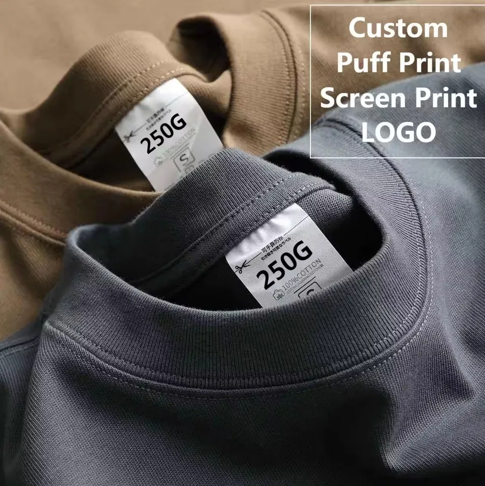 Street Wear T-Shirt Hersteller Schwergewicht 240 Gsm 280 Gsm einfarbiges T-Shirt individuelles Schwergewicht-T-Shirt Digitaldruck-T-Shirt
