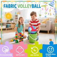 Ballon de volley-ball en tissu léger et sûr pour les enfants, les jeunes, les adultes, les débutants, les jeux d'entraînement à domicile et dans la cour