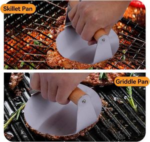 Alat Penekan <span class=keywords><strong>Burger</strong></span> Stainless Steel 5.5 Inci Bulat, Penekan Panggangan Datar, Aksesoris untuk Bacon, Penekan <span class=keywords><strong>Burger</strong></span> 1.5mm - Product Image 5